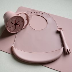 Tiny Tot Spisesmk Simply Silikone Stvet Rosa