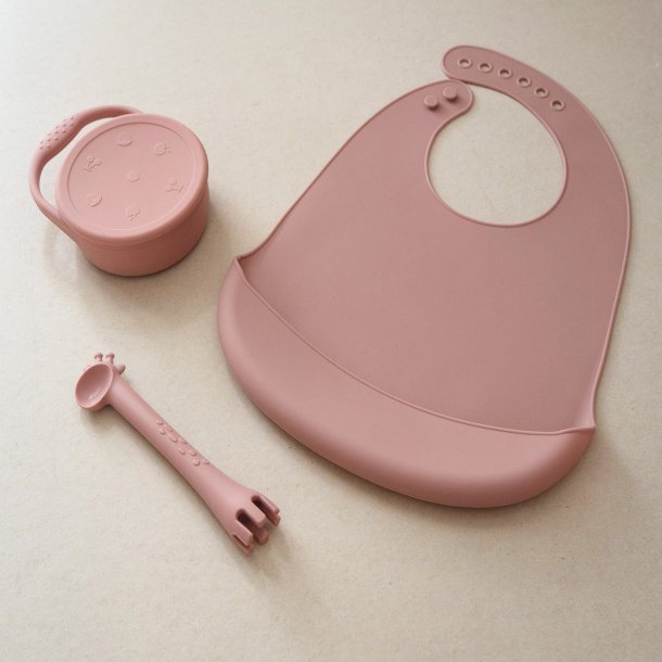 Tiny Tot Spisesmk Simply Silikone Stvet Rosa