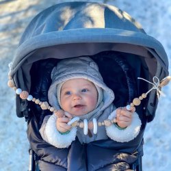 Tiny Tot Barnevognskde Nordic Love Lys gr + Sne hvid