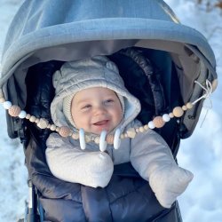 Tiny Tot Barnevognskde Nordic Love Army grn + Sne hvid