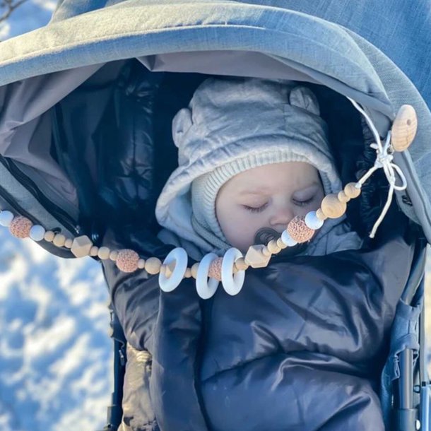 Tiny Tot Barnevognskde Nordic Love Pastel bl + Hvid/sort prik