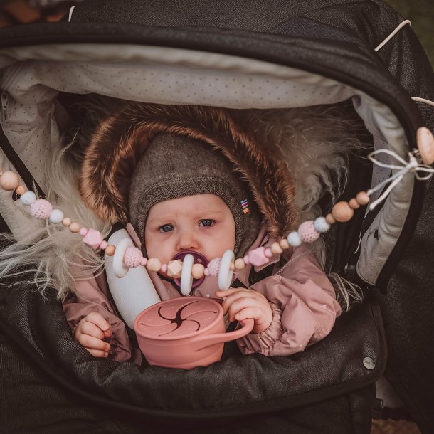 Tiny Tot Barnevognskde Nordic Love Rosa + Hvid/sort